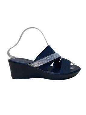 Italian Shoemakers Women’s Black Rhinestone Embellished Boom Sandals Size 9